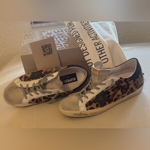 Women's Super-Star in leopard print leather